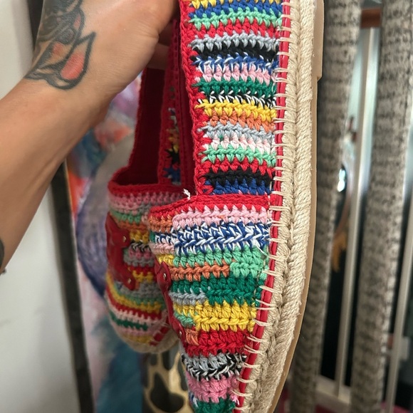 Aldo Santaclara Colorful Crochet Espadrilles with Red Detail 9 - Picture 4 of 16